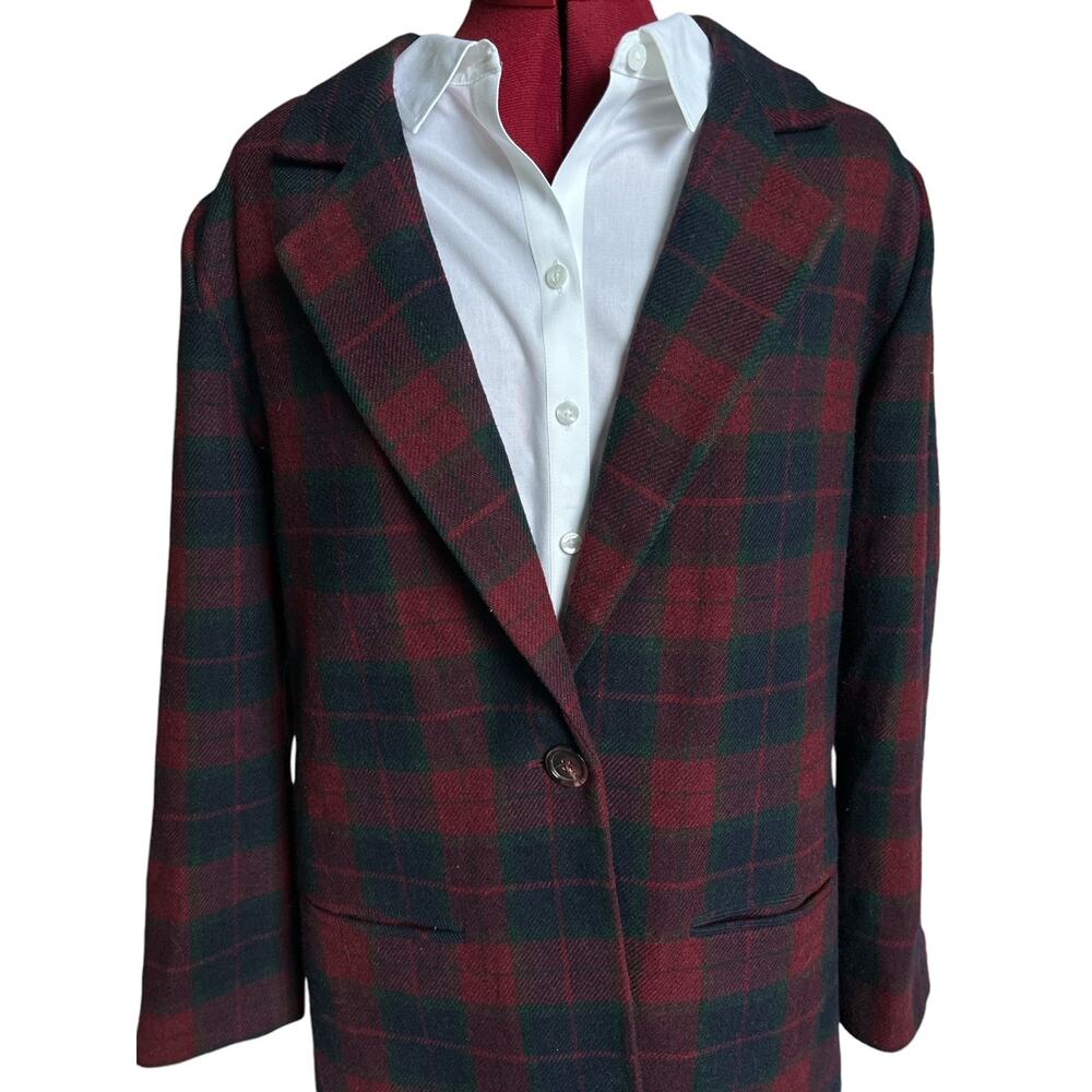 Vintage‎ Sag Harbor Women’s Size 12 Wool Blend Plaid Academia Blazer - Picture 5 of 7
